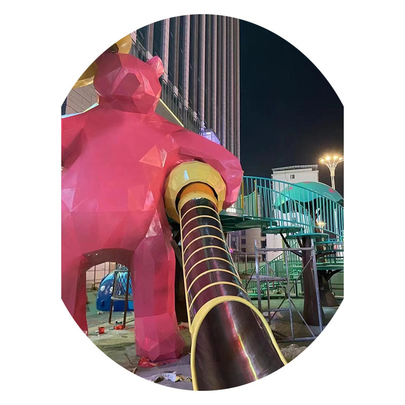 BAIQI Stainless Steel Tube Water Slide Plastic Playground Slide for Kids and Adults