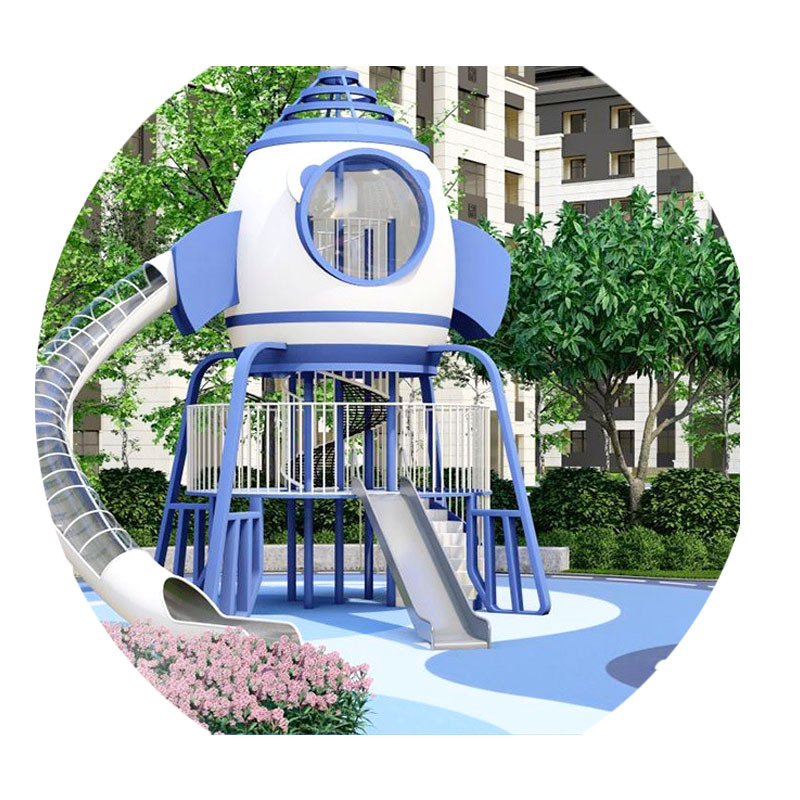 Hot Sale Outdoor Timber Playground Equipment Steel Plastic Slide Garden Tower for Residential School Use Wooden Backyard