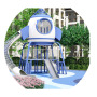 Hot Sale Outdoor Timber Playground Equipment Steel Plastic Slide Garden Tower for Residential School Use Wooden Backyard