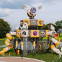 Outdoor Children's Large Plastic Slide Kindergarten Swing Slide Combo Outdoor Park Community Amusement Equipment