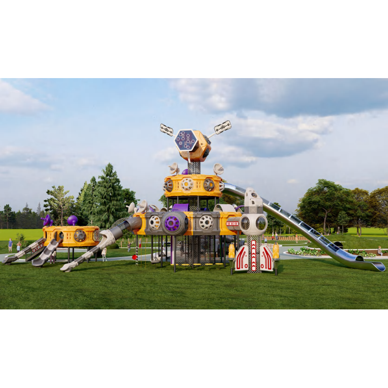 Outdoor Children's Large Plastic Slide Kindergarten Swing Slide Combo Outdoor Park Community Amusement Equipment