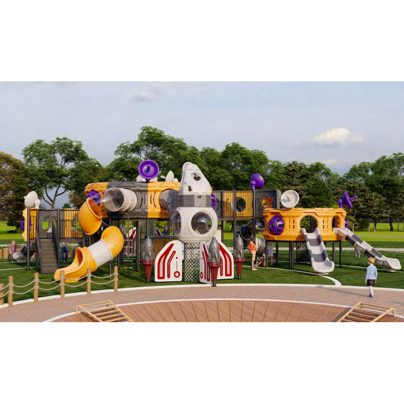 Outdoor Children's Large Plastic Slide Kindergarten Swing Slide Combo Outdoor Park Community Amusement Equipment