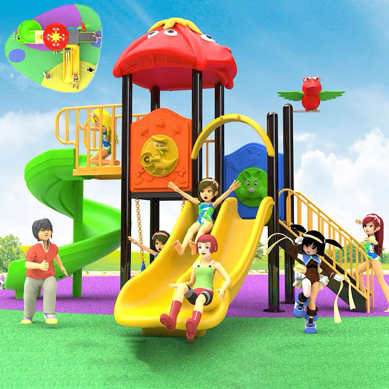 Large Outdoor PE Slide and Swing Combo for  Parks & Sports Parks Children's Play Equipment