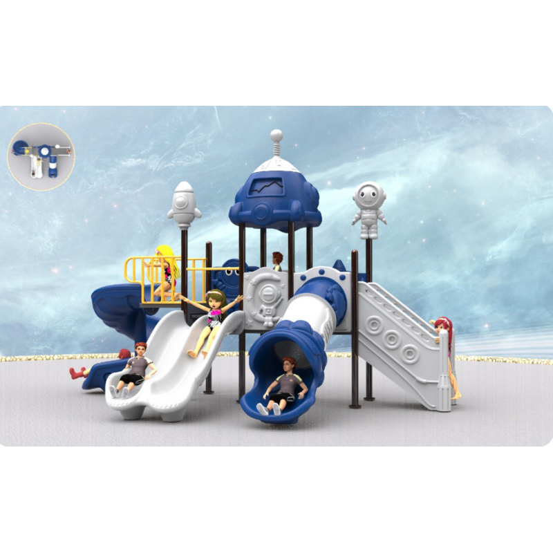 Custom Single Double Spliced Spiral Outdoor Amusement Equipment Durable PE Vinyl Children's Garden Shopping Mall Adventure Park