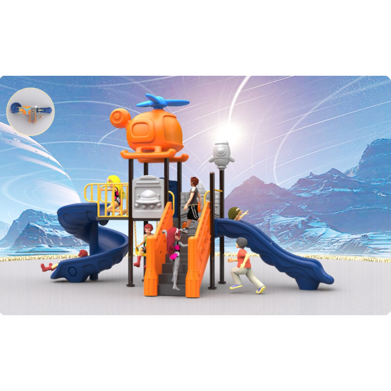 Custom Single Double Spliced Spiral Outdoor Amusement Equipment Durable PE Vinyl Children's Garden Shopping Mall Adventure Park