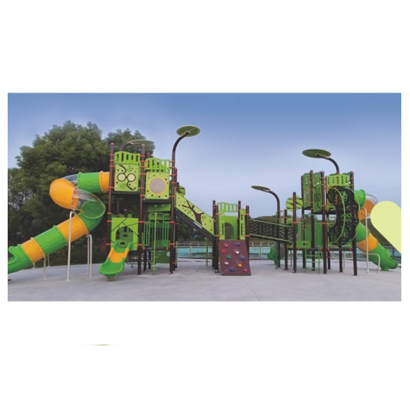 Green Forest Series Outdoor Large Playground with Slide and Climbing Net, Professional Customized Playground Equipment Sales