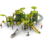 Green Forest Series Outdoor Large Playground with Slide and Climbing Net, Professional Customized Playground Equipment Sales
