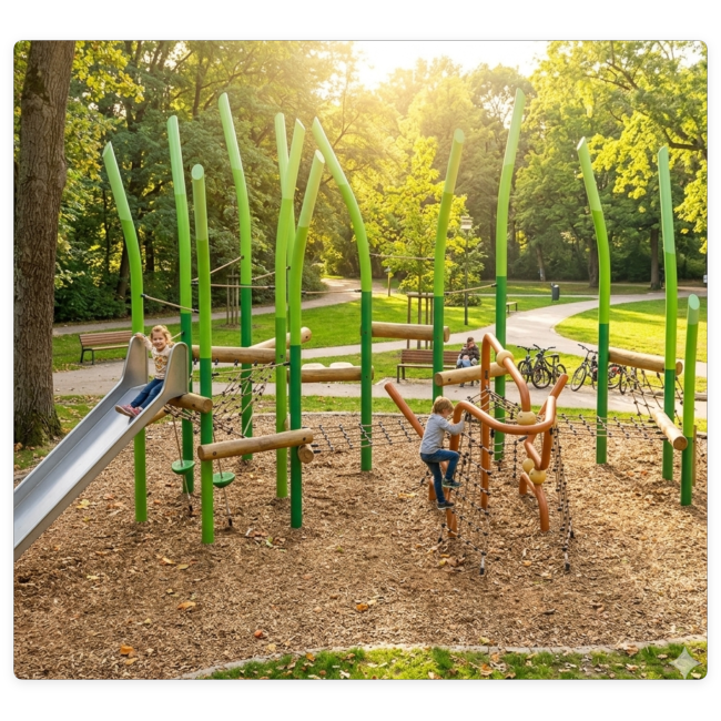 JungleVerse Outdoor Climbing Play Structure