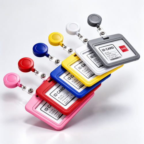 PP ID Badge Holder With Retractable Reel - 7 Colors, Custom