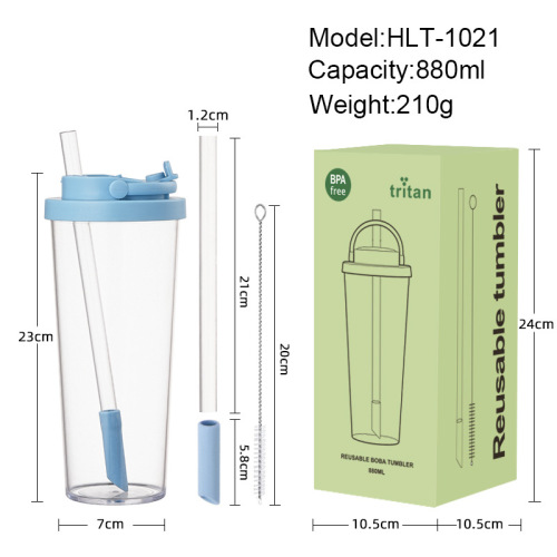 880ML Tritan Straw Cup with Handle