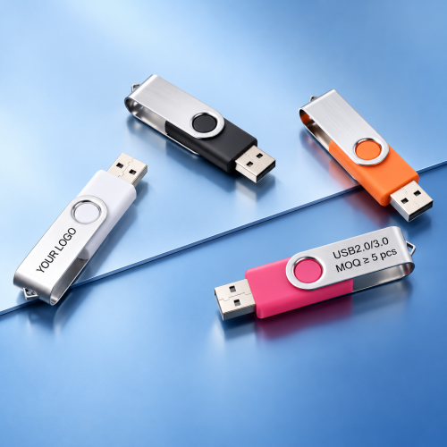 Custom Logo Swivel USB Flash Drive - 8GB-64GB