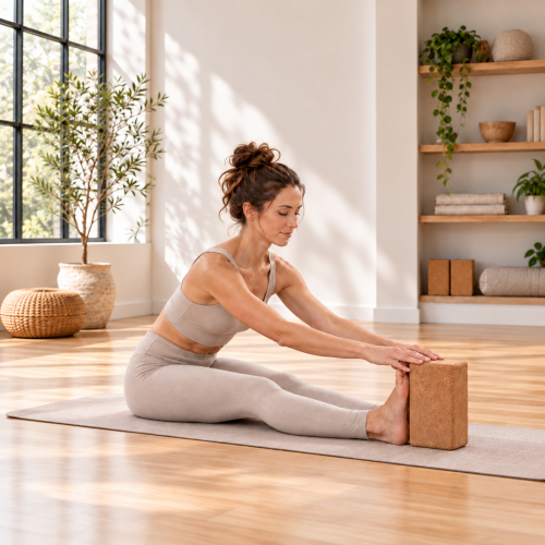 Natural Cork Yoga Block - Sturdy Support for Effortless, Comfortable Stretching