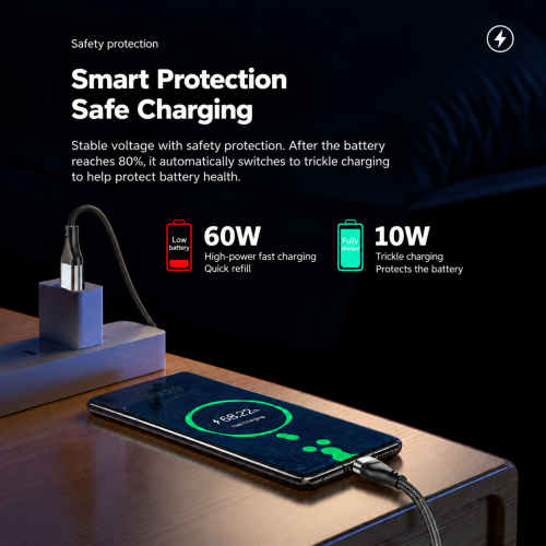 120W PD 2-in-3 Fast Charging Braided Data Cable Type-C Lightning Micro USB Multi Charging Cord