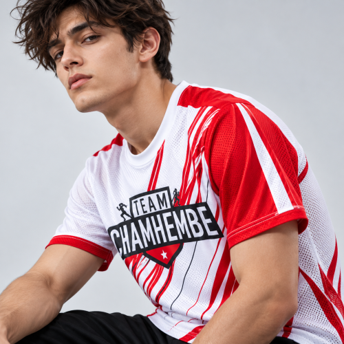 Unisex Check Cotton Running T-Shirt Short Sleeve Crew Neck