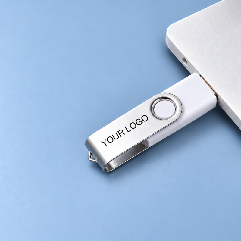 Custom Logo Swivel USB Flash Drive - 8GB-64GB