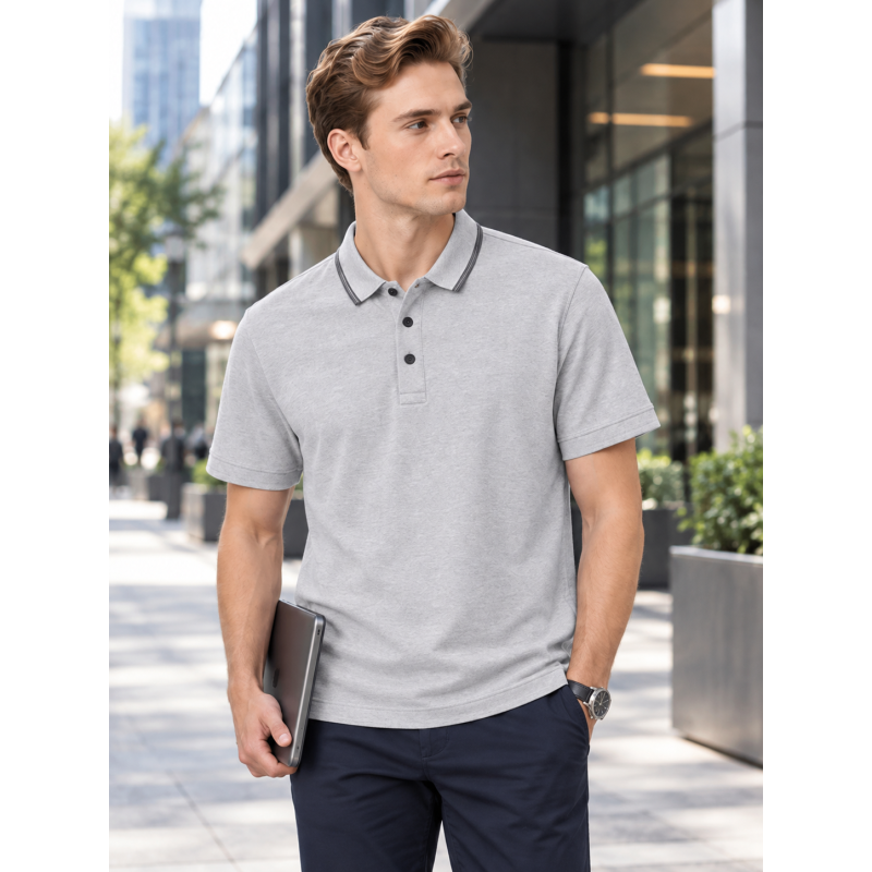 Wholesale Custom Logo Sports Polo Shirt 165GSM Pique Mesh