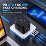 Universal Travel Adapter with 2 USB-C port & 2 USB-A port,Fast Charging Version
