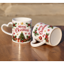 Personalized Heart Handle Ceramic Mug - Custom Stoneware Gift