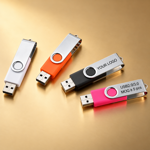 Custom Logo Swivel USB Flash Drive - 8GB-64GB