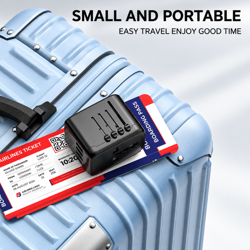 Universal Travel Adapter with 2 USB-C port & 2 USB-A port,Regular Version