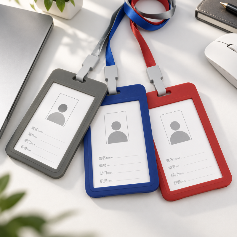 Vertical Name Tag Holder With Hanging Strap