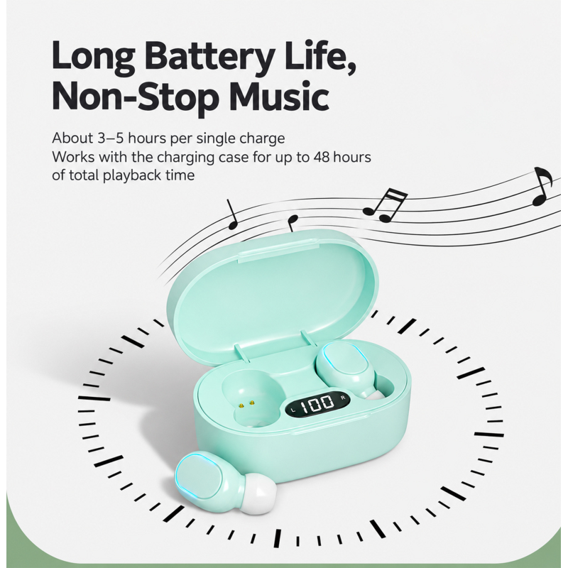 A6S TWS Wireless Earbuds Bluetooth 5.0 IPX7 Waterproof In-Ear Headphones with Breathing Light