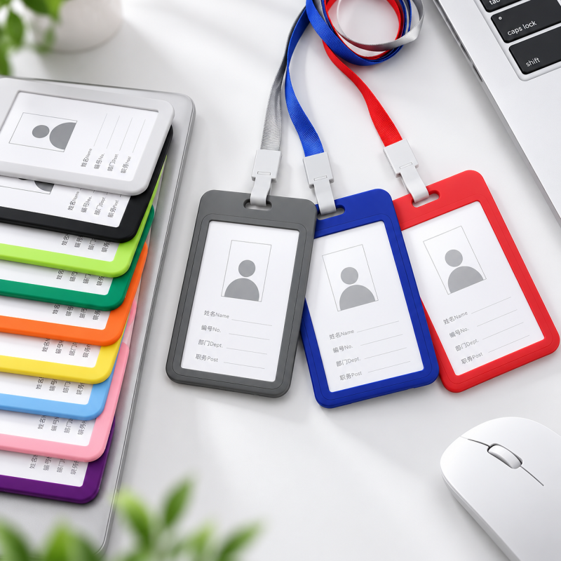 Vertical Name Tag Holder With Hanging Strap