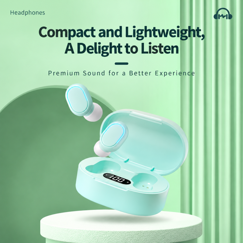 A6S TWS Wireless Earbuds Bluetooth 5.0 IPX7 Waterproof In-Ear Headphones with Breathing Light