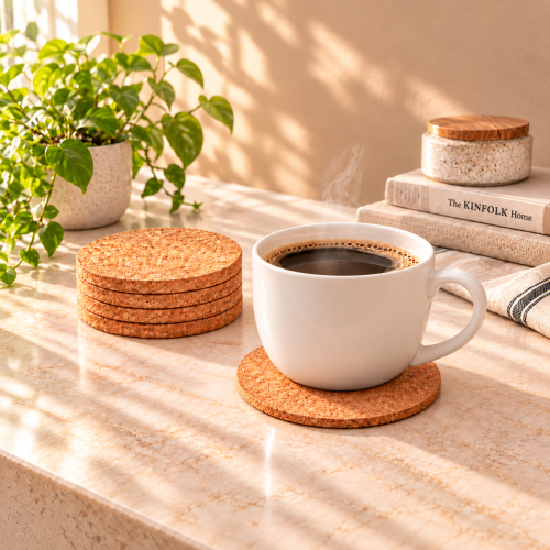 Natural Cork Round Insulated Coasters - Eco, Heat Resistant