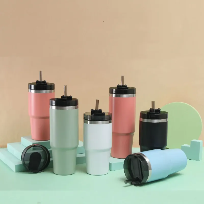 30oz Stainless Steel Travel Tumbler with Straw, Insulated