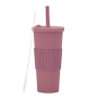 Opaque Double-Wall Plastic Tumbler 24oz with Straw