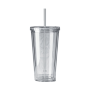 24oz Double Wall Plastic Clear Insulated Reusable Tumbler
