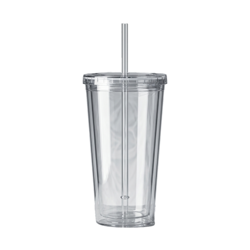 24oz Double Wall Plastic Clear Insulated Reusable Tumbler 24oz Double Wall Plastic Clear Insulated Reusable Tumbler