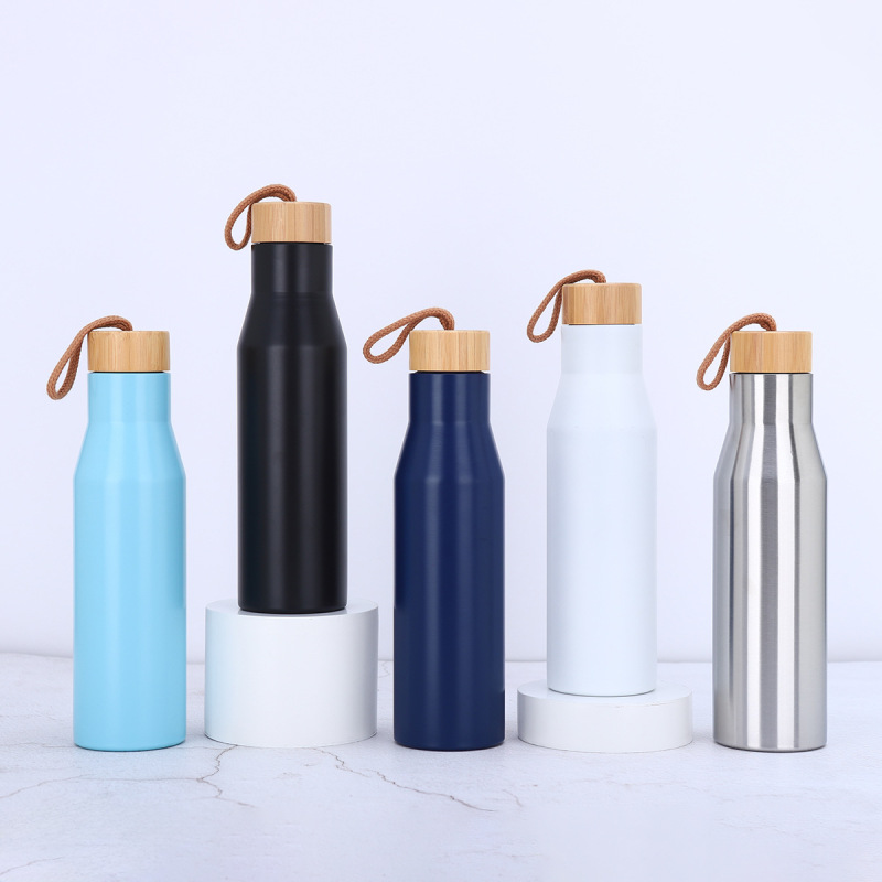 17oz Double Wall Cola Bottle with Wood Lid