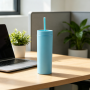 450ml BPA-Free Double-Wall AS Plastic Cup with Straw