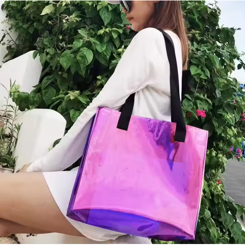 Custom Laser PVC Tote Bag, Eco-Friendly Heat-Pressed