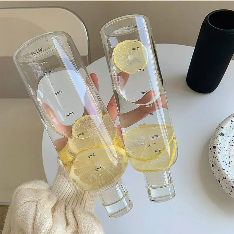 Personalized Glass Fruit Infuser Water Bottle with Scale