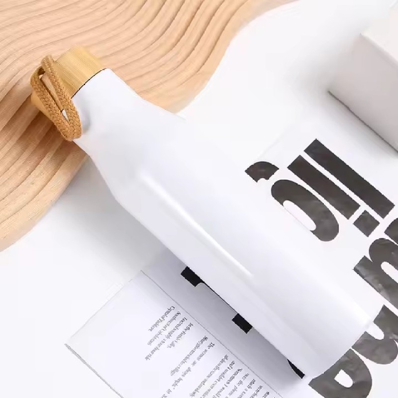 17oz Double Wall Cola Bottle with Wood Lid