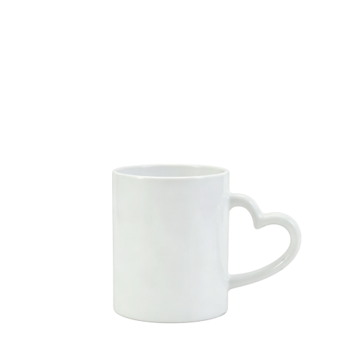 Personalized Heart Handle Ceramic Mug - Custom Stoneware Gift