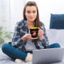 Heat-Reactive Color Changing Ceramic Mug with Spoon