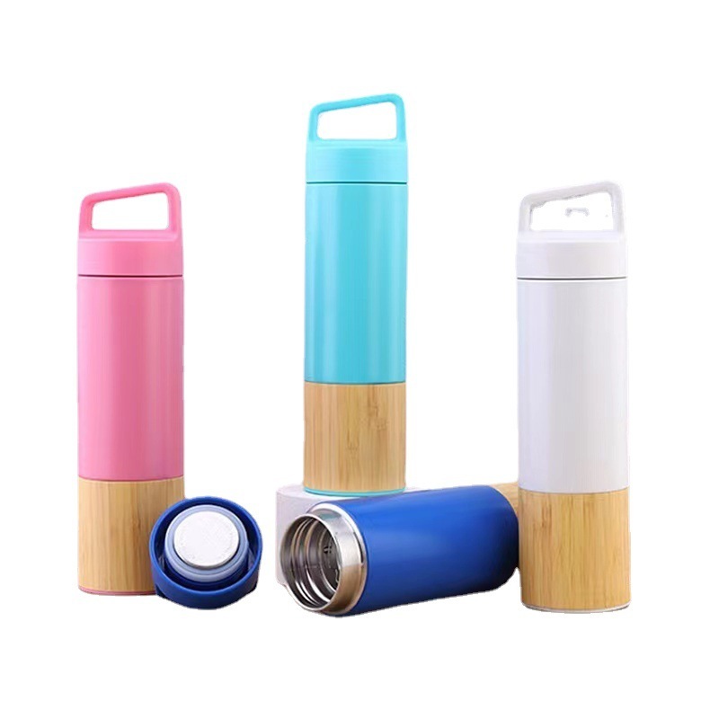 19oz Bamboo Stainless Steel Vacuum Flask Insulated Water Bottle