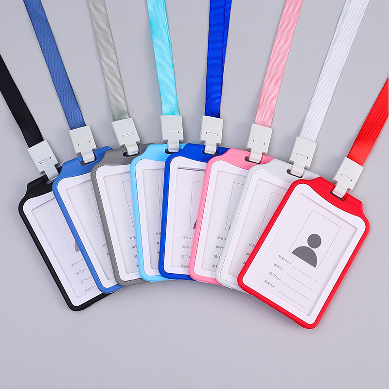 Vertical Badge Holder with Detachable Buckle Lanyard