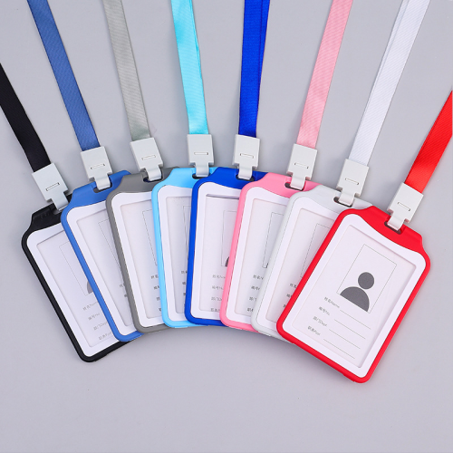 Vertical Badge Holder with Detachable Buckle Lanyard