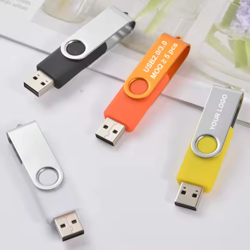 Custom Logo Swivel USB Flash Drive - 8GB-64GB