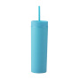 450ml BPA-Free Double-Wall AS Plastic Cup with Straw