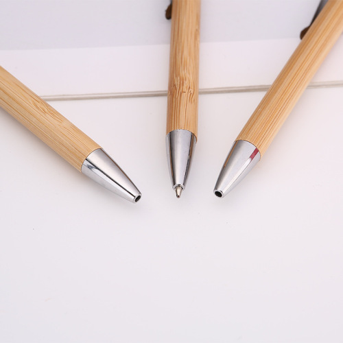 Eco-Friendly Bamboo Retractable Ballpoint Pen - Smooth & Refillable