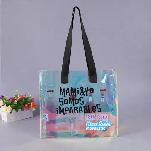 Custom Laser PVC Tote Bag, Eco-Friendly Heat-Pressed