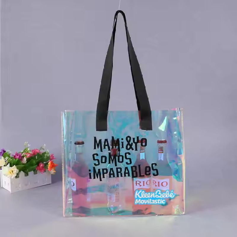 Custom Laser PVC Tote Bag, Eco-Friendly Heat-Pressed