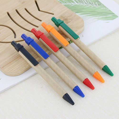 Biodegradable Kraft Paper Ballpoint Pen - Eco-Friendly Writing