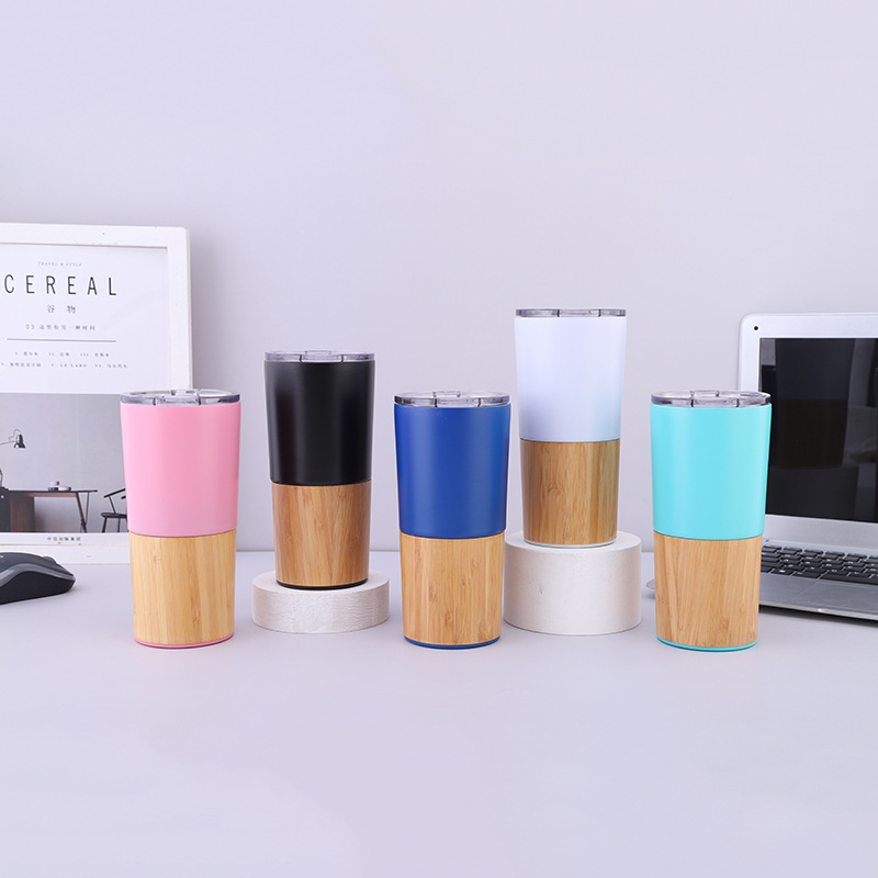 20oz Bamboo Shell Tumbler, 304 Stainless Steel Insulated